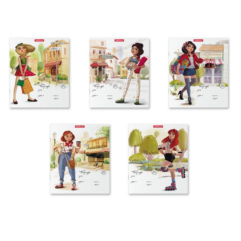 Тетрадь 24 лист лин. А5 "Девочки-красавицы"