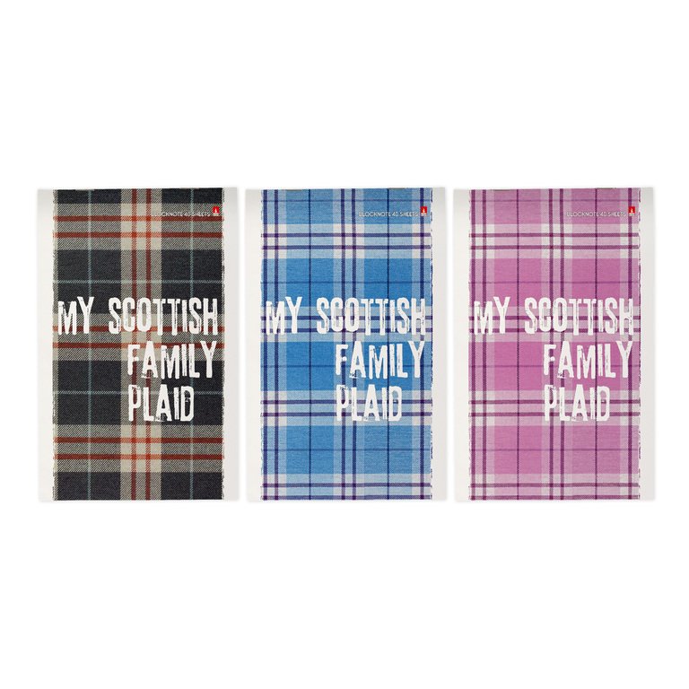 Блокнот А5  40л., 148*210 мм, на скрепке "ШОТЛАНДКА" 3 ВИДА