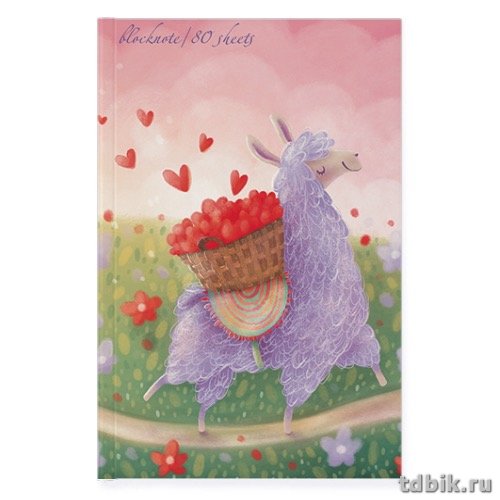 Бизнес-блокнот А5  80л., 148*210 мм, Альт "ЛАВАНДОВАЯ ЛАМА"