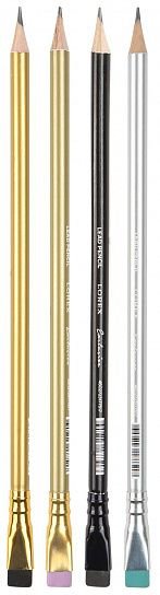 Карандаш ч/г HB Schoolformat "LOREX EXCLUSIVE METAL HEART" с ластиком