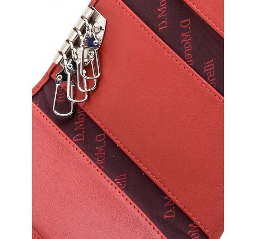 Футляр для ключей  D.Morelli "Red-2" из нат.кожи, на кнопках