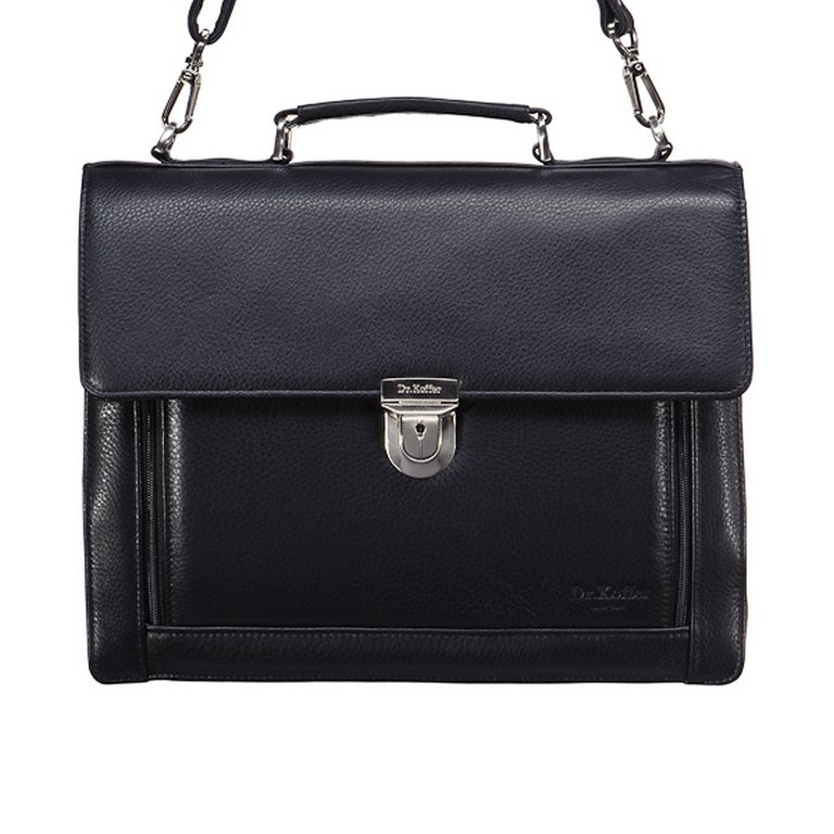 Портфель Dr.Koffer 30*38*12см, нат. кожа, черный
