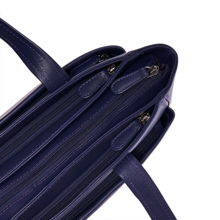 Сумка женская Dr.Koffer 33х24х10см см, нат.кожа синяя