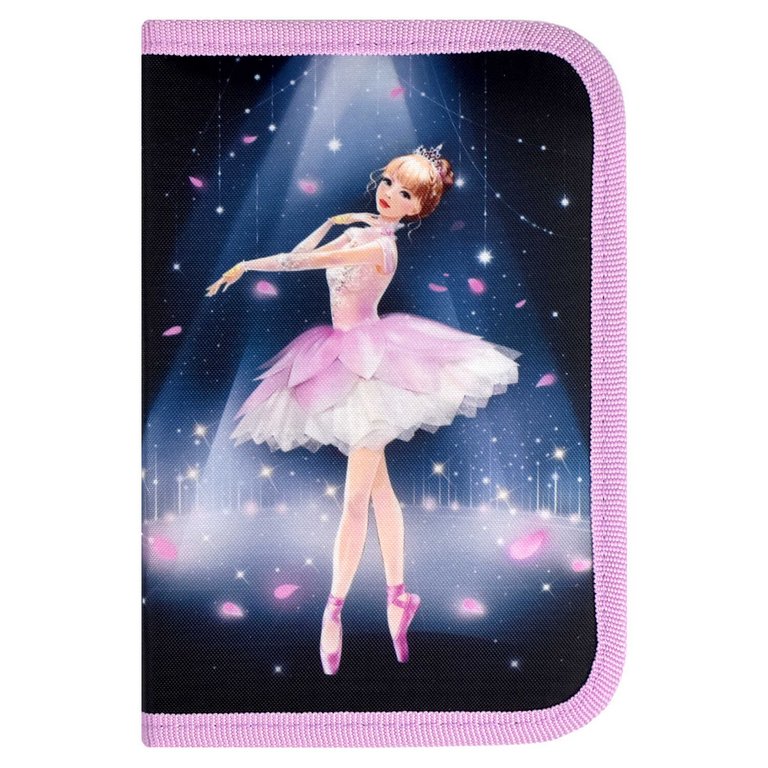 Пенал 1 отд. 2 откид. планки для девочки Феникс+ "Балерина" 13.3x20x3.5 см, полиэстер
