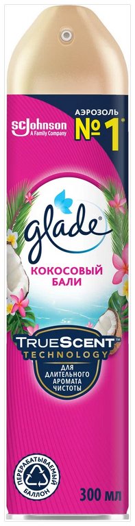 Освежитель воздуха Glade Кокосовый Бали, 300 мл.