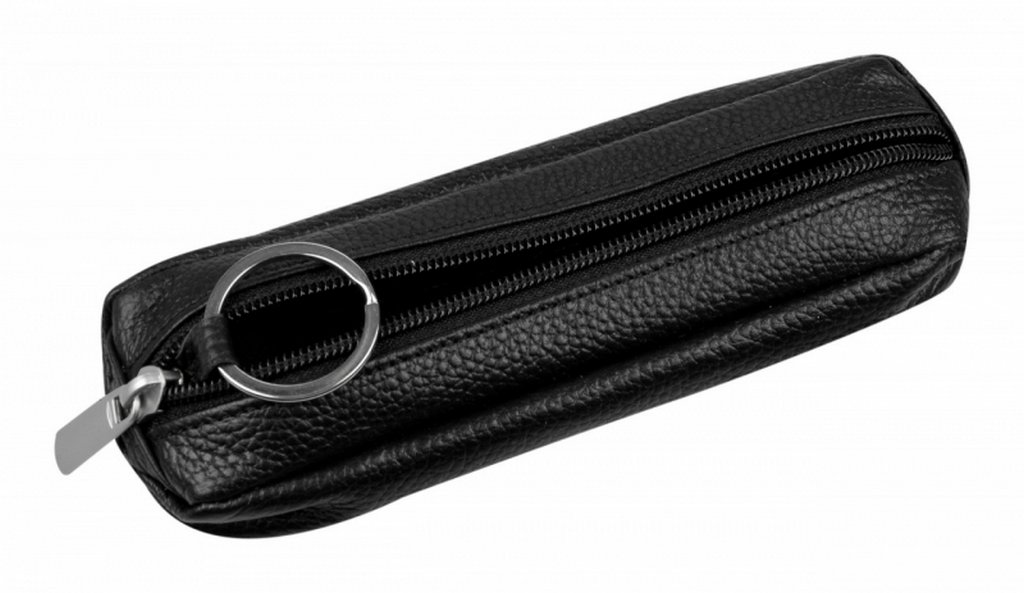 Футляр для ключей Alliance нат. кожа 10x4,5см, на 2 кнопках, черный