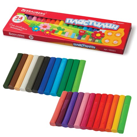 Пластилин 24 цв. 500 гр. Brauberg