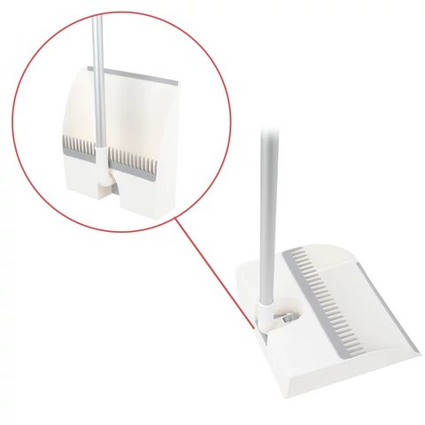 Совок для мусора + щетка, бело-серый DASWERK