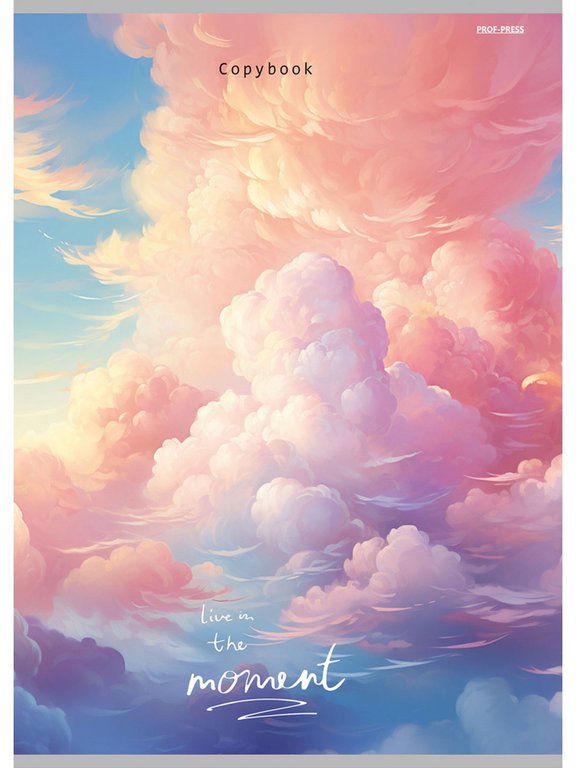 Тетрадь 80 лист кл. А4 на скрепке "РОЗОВЫЕ ОБЛАКА" Проф-Пресс