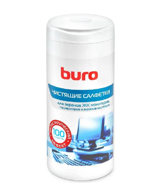 Средство чистящее для оргтехники Buro, 100 шт., туба, (для экранов)