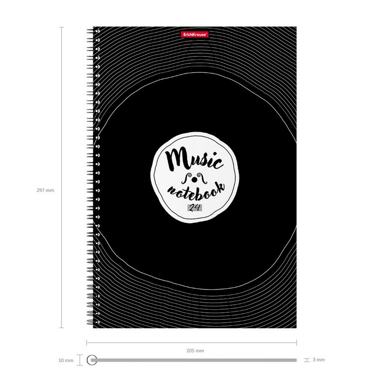 Тетрадь для нот 24 л., А4 на спирали "Just Music" вертикальная