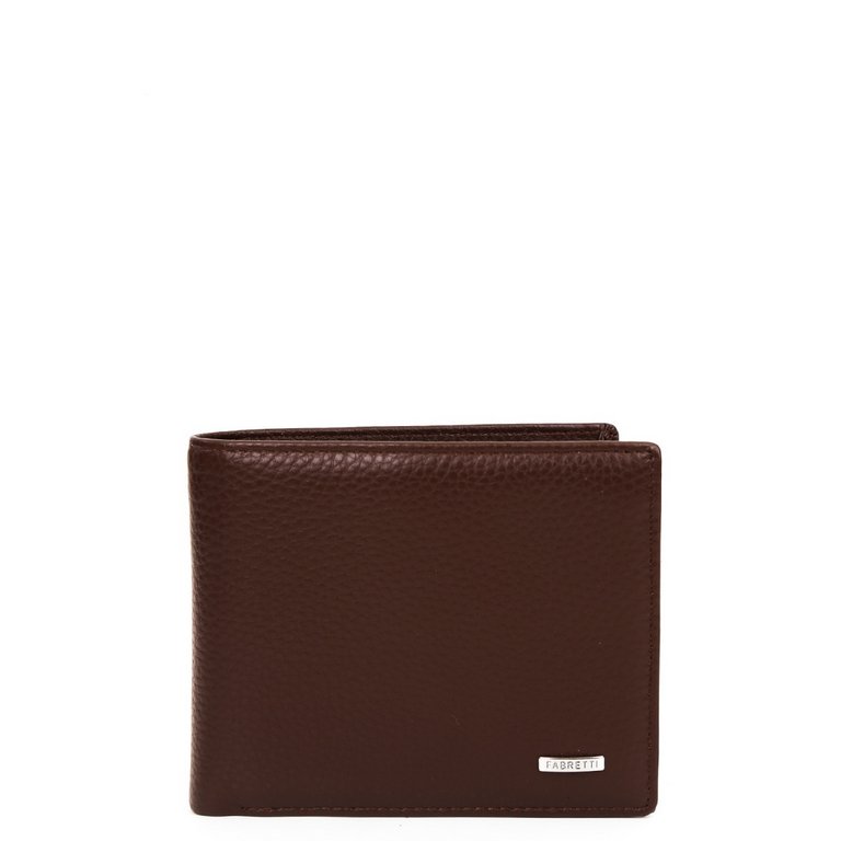 Портмоне FABRETTI мужское, нат.кожа, 12,5*10*3,5см, коричневый