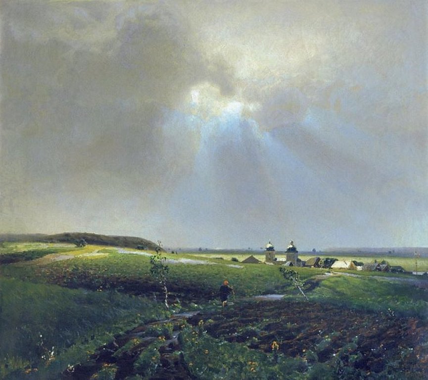Постер на бумаге 50*70см, А.М. Васнецов "После дождя" 1887г