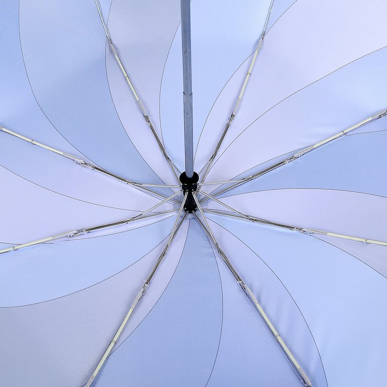 Зонт женский автомат Fabretti, облегченный, 3 сложения, сатин, голубой