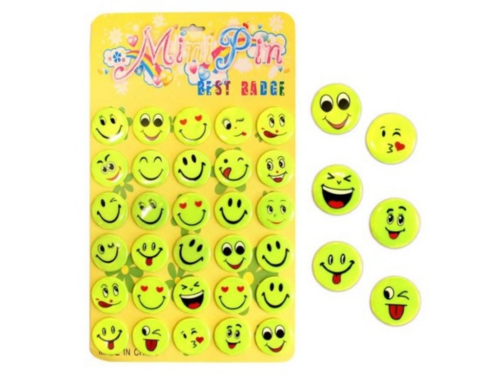 Светоотражатель (значок) "Смайл" 45мм, ассорти