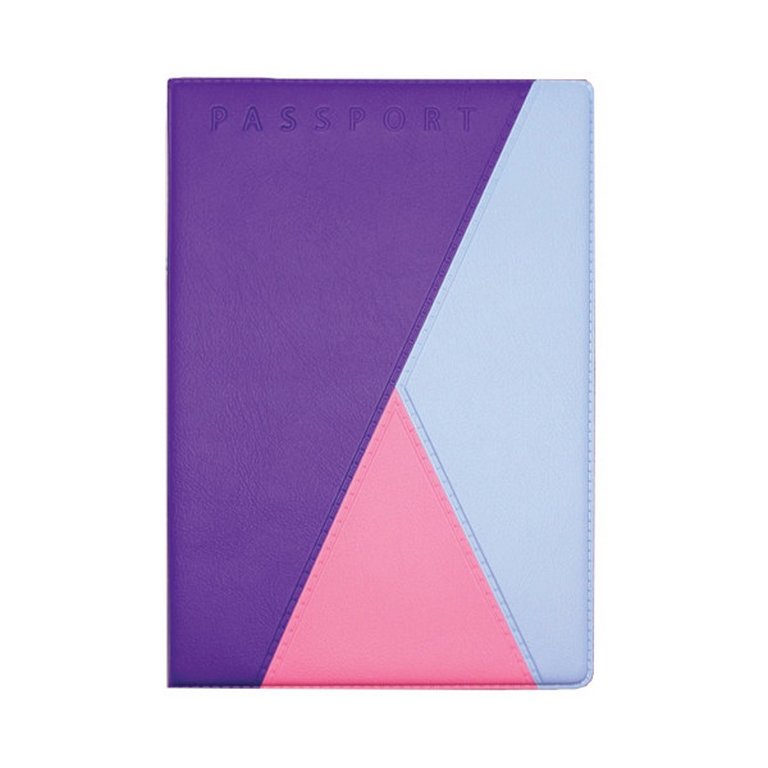 Обложка для паспорта "Трио" ПВХ  13,4х18,8 см, фиолетовый