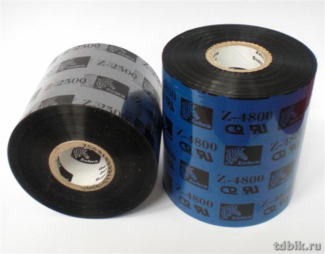 Лента термотрансферная, Риббон Wax 2300 для штрих-кода Zebra TLD 2824 Plus (56,9 мм*74 м)