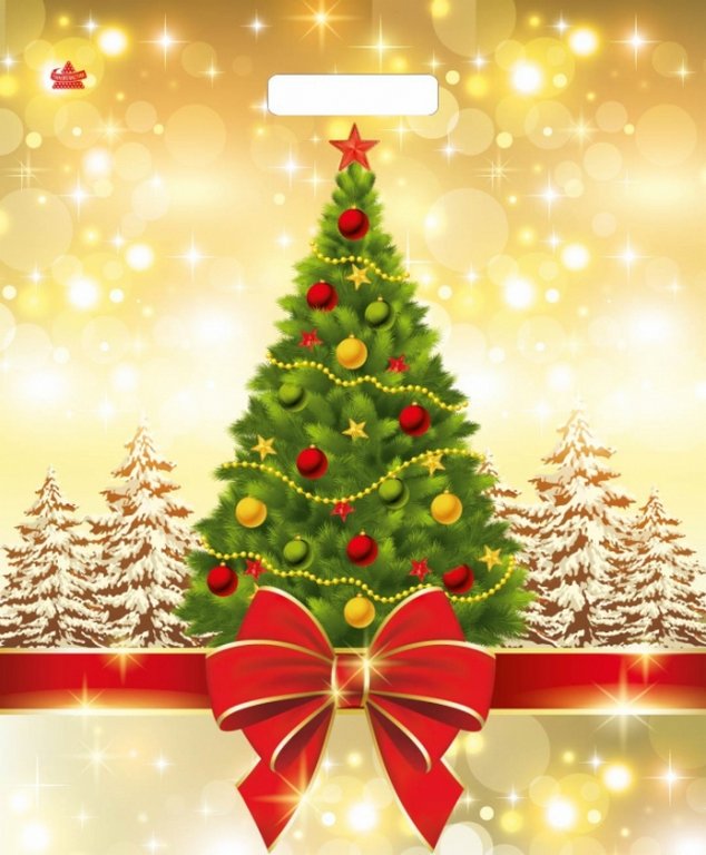 Пакет пробивной НГ 38*45см (60 мкм) "Мерцание праздника"