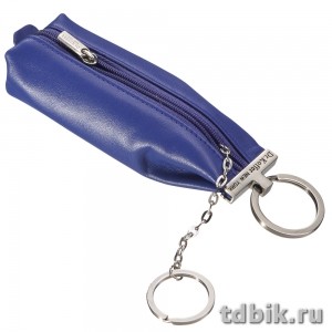 Футляр для ключей Dr.Koffer 4,5*14см, на молнии, синий