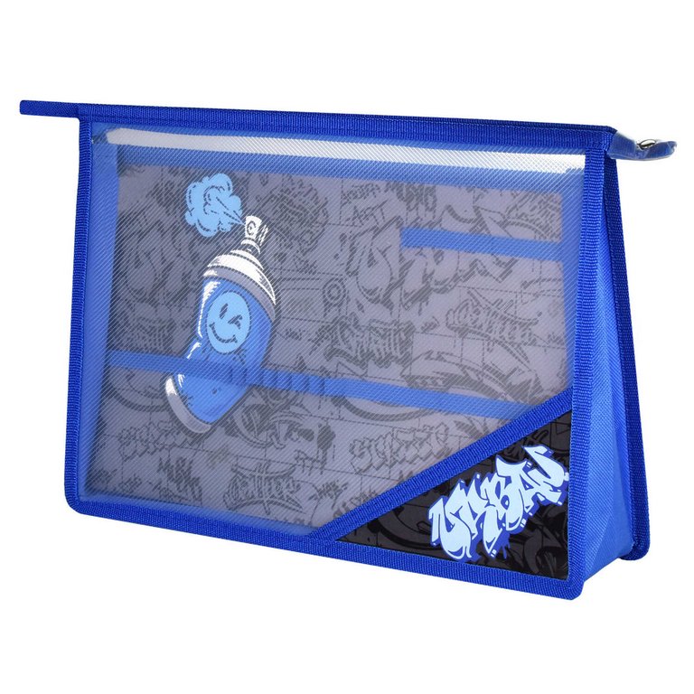 Папка для труда (А4) "ГРАФФИТИ" молния, внутренний разделитель с держателями