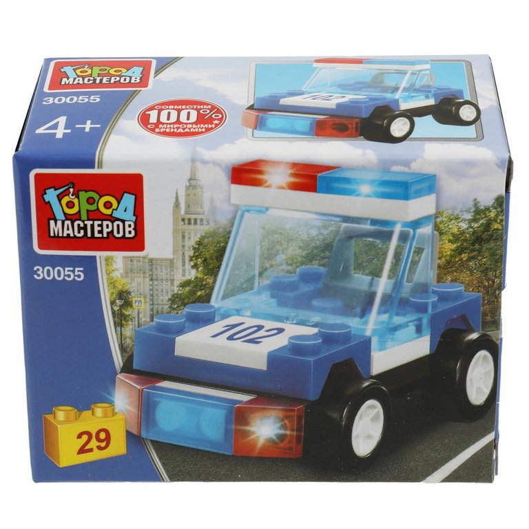 Конструктор пластиковый  29 дет. "Полицейская машина" Город мастеров