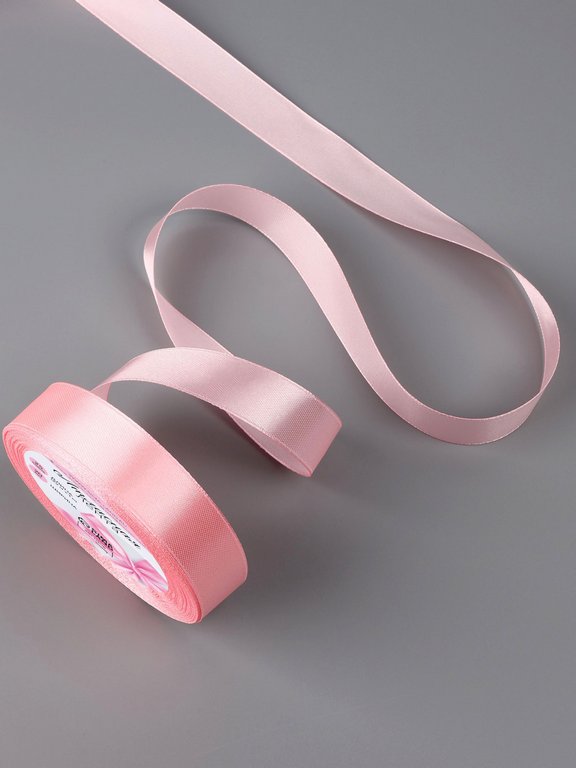 Лента атласная 2,0см*23м, цв. розовая ART UZOR