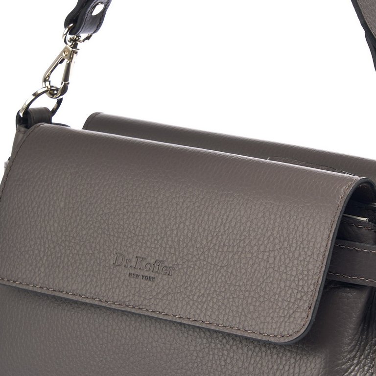 Сумка женская Dr.Koffer 26х17х9см см, нат.кожа серый