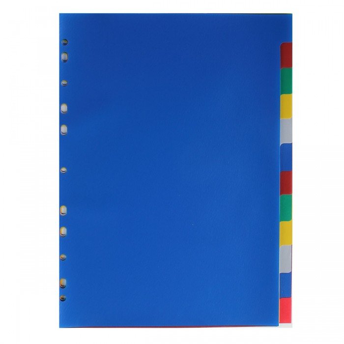 Разделитель цветной А4 12 разделов пластик Attomex