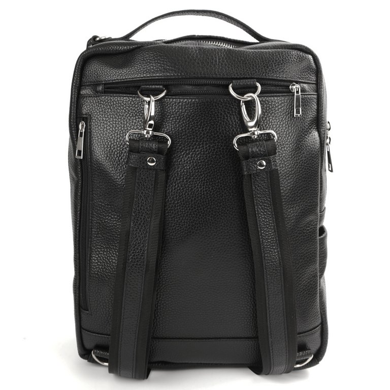 Рюкзак-сумка мужской FABRETTI 39х29х13 см, нат. кожа, черный