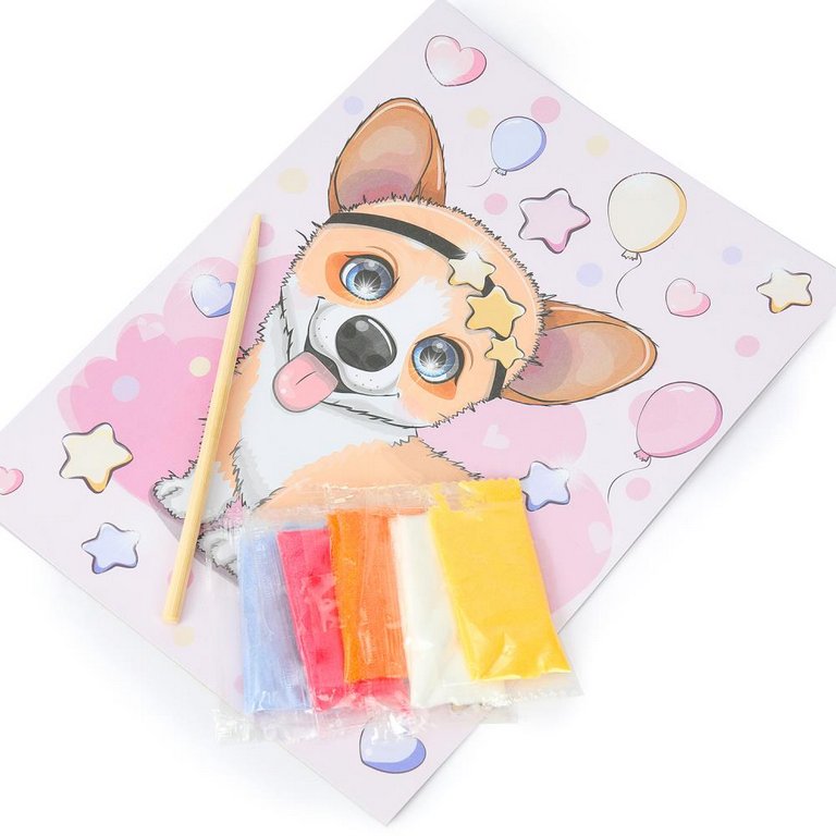 Фреска. Картина из песка "Корги" 17*23 см MultiArt