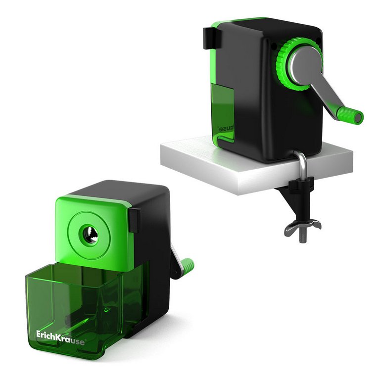 Точилка механическая пластиковый корпус Erich Krause с креплением к столу