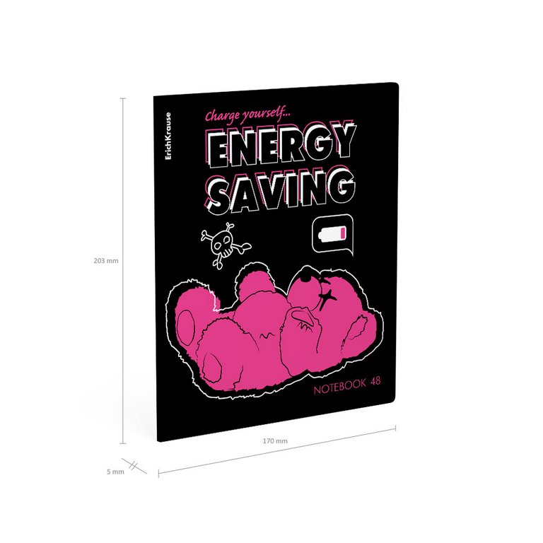 Тетрадь 48 лист кл. А5 на скрепке ErichKrause "Low Battery"