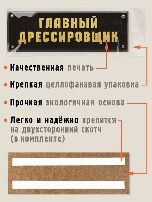 Табличка на дверь "Главный дрессировщик" Бюро находок