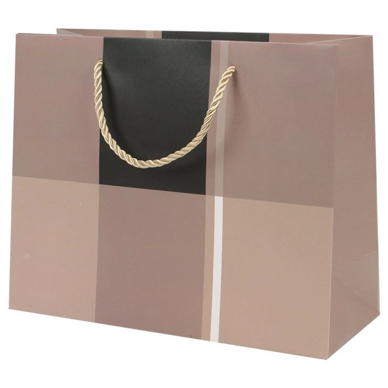 Пакет бумажный горизонтальный 32*26см клетка (ассорти)