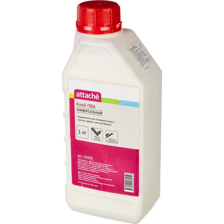 Клей ПВА 1кг Attache, морозостойкий