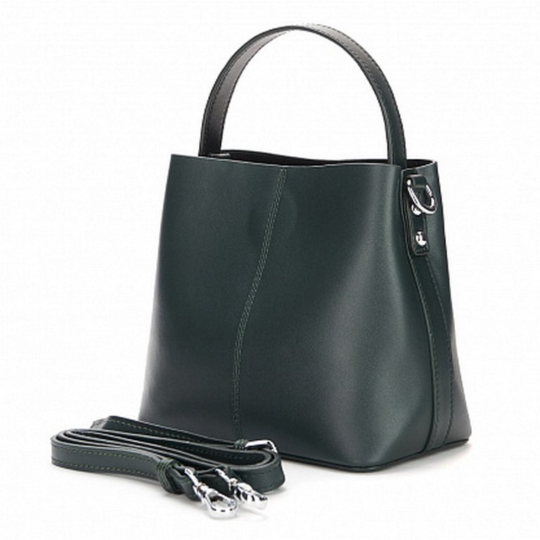 Сумка женская Jane's Story 20х18х11см, нат.кожа, зеленая