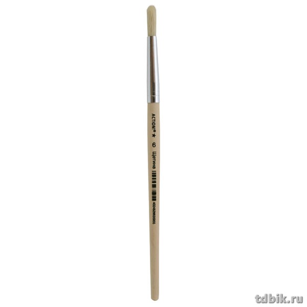 Кисть Щетина № 6 круглая оформительская ГРААЛЬ