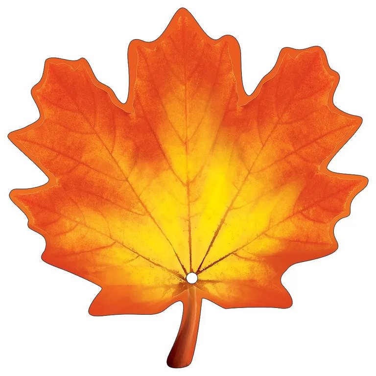 Наклейка оформительская на скотче осенняя 100*100мм "Кленовый лист" желто-оранжевый
