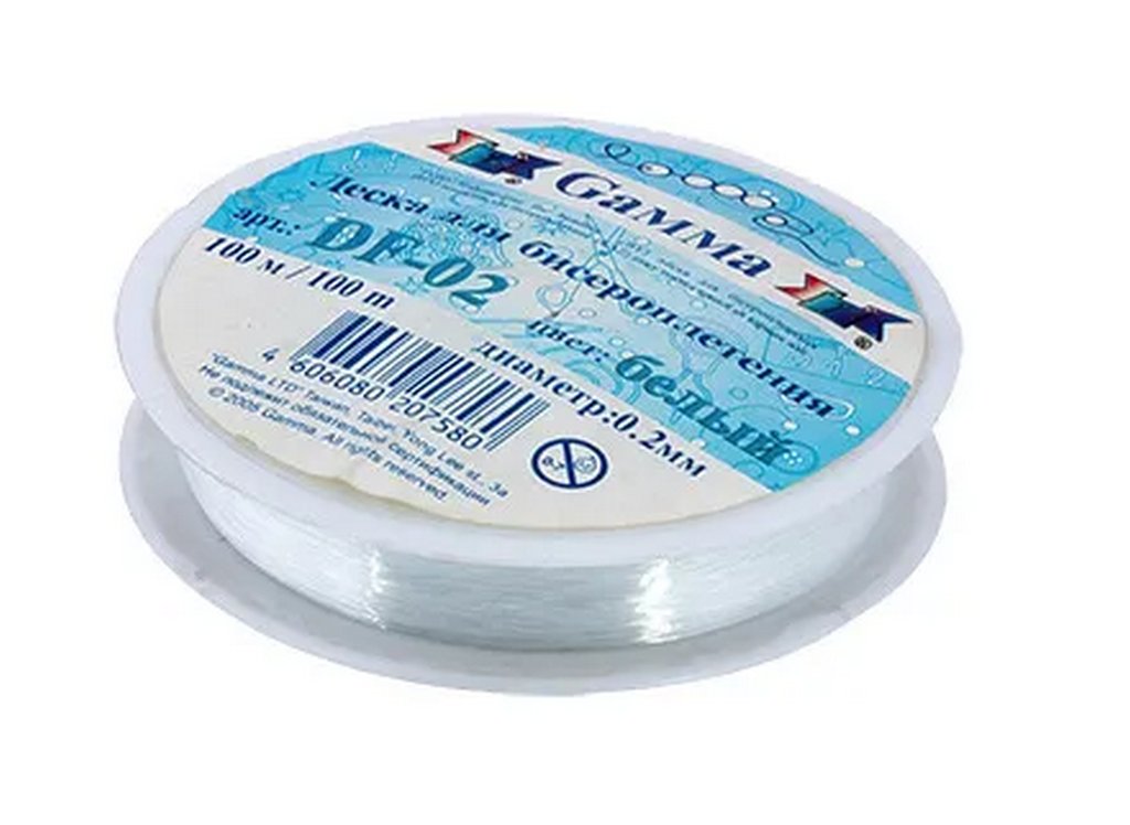 Леска для бисера 0,2 мм 100 м, белый