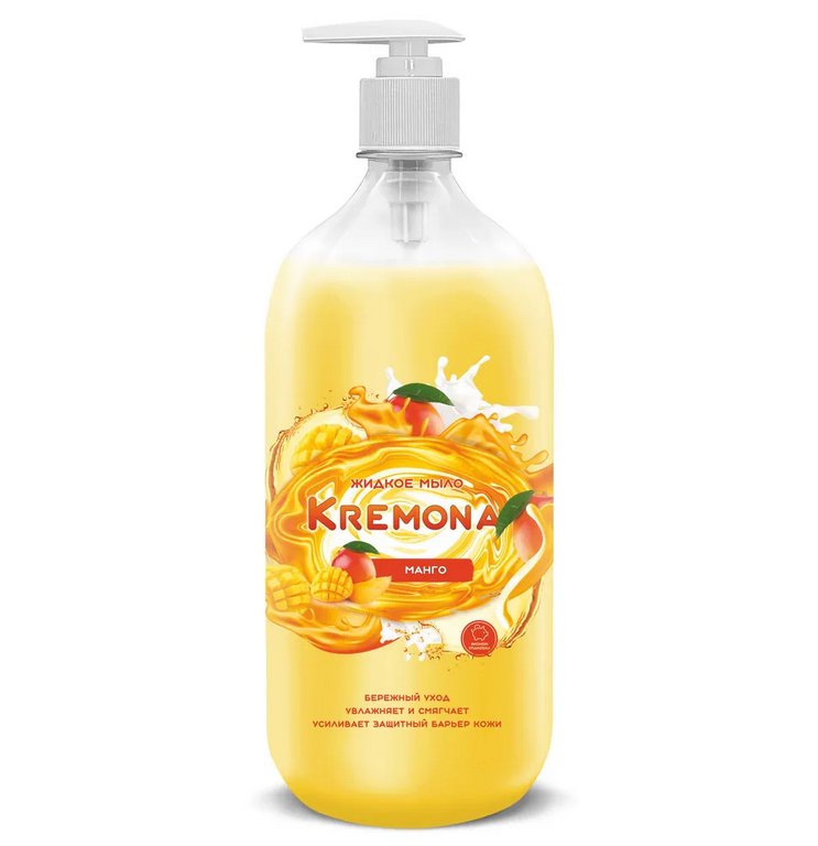 Мыло жидкое Кремона с дозатором "Манго" 1000 мл.