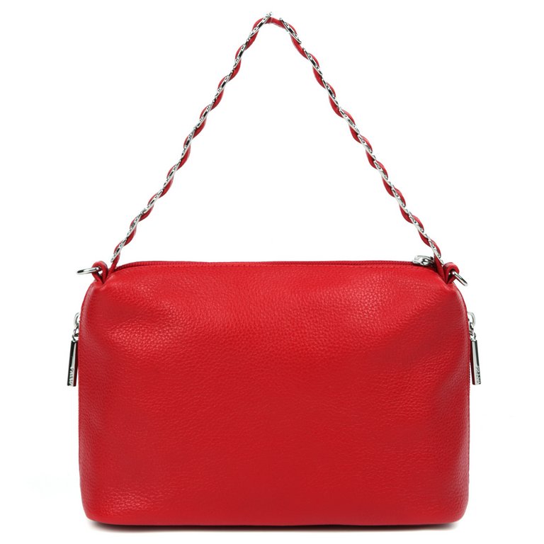 Сумка женская Palio, 26х17х10 см, нат. кожа, красный