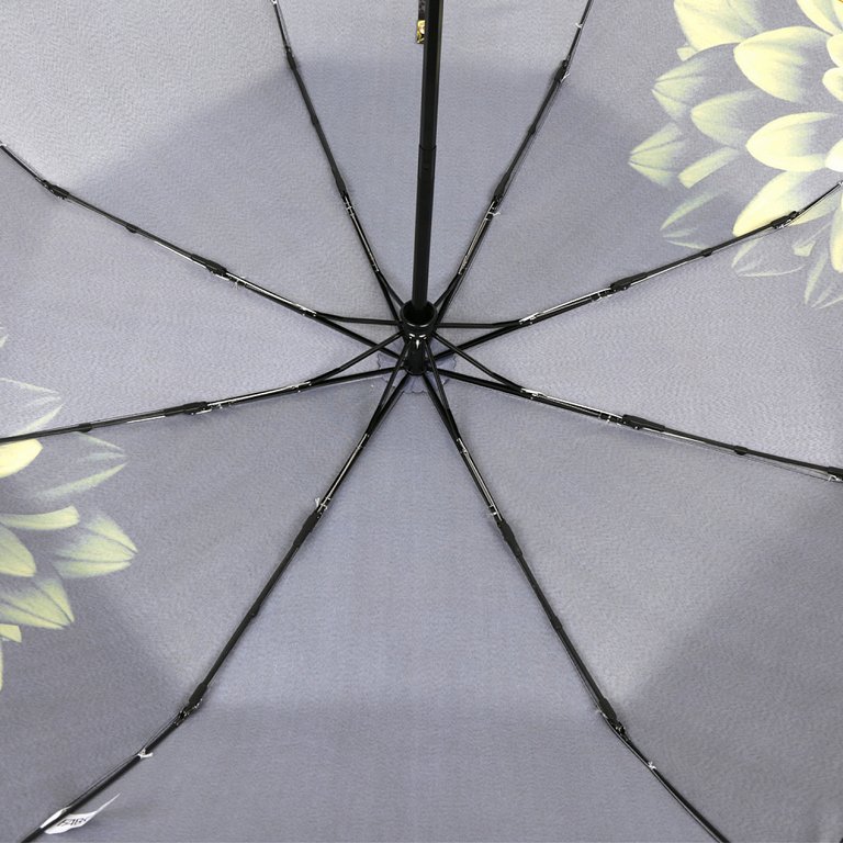 Зонт женский автомат Fabretti, 3 сложения, сатин, черный