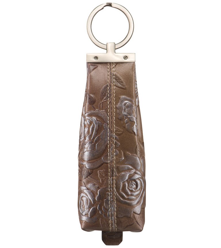 Футляр для ключей Dr.Koffer 4,5*14см, на молнии, бежевый с рисунком