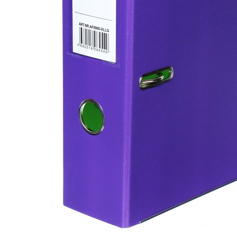 Папка-регистратор А4 75мм Lamark, двустор. покрытие, метал. окантовка,пл. карман на торце фиолетовая