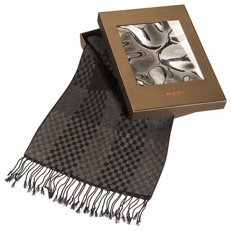 Шарф мужской Dr.Koffer 30х180 см, 50% шелк, 50% вискоза
