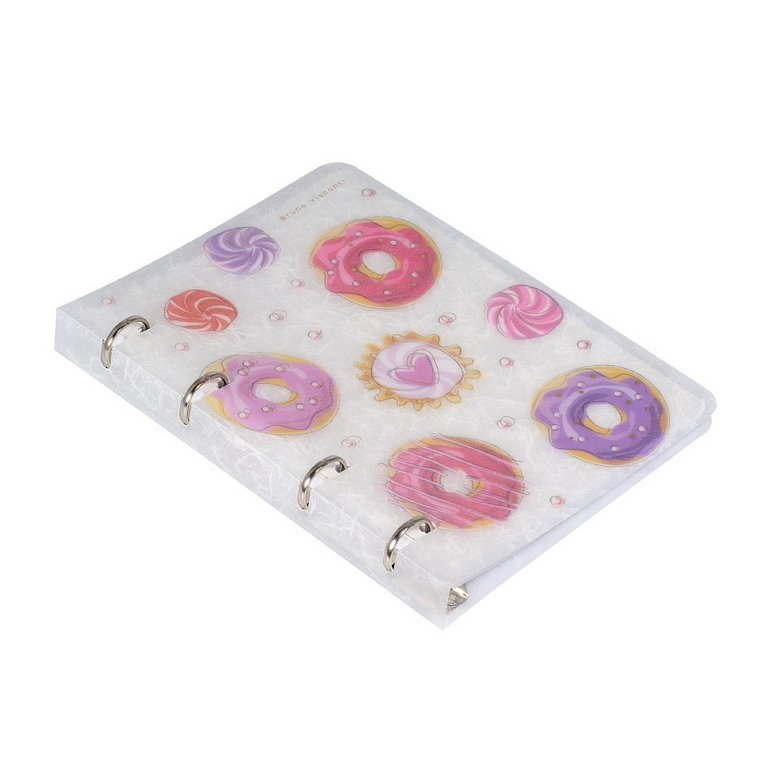 Тетрадь 80 лист кл. А5 на кольцах со сменным блоком "Сладкое настроение" пласт. обл.