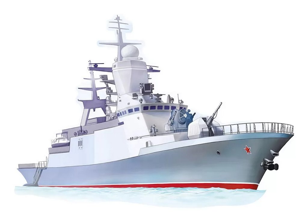 Плакат оформительский  военный А3 "Корабль"