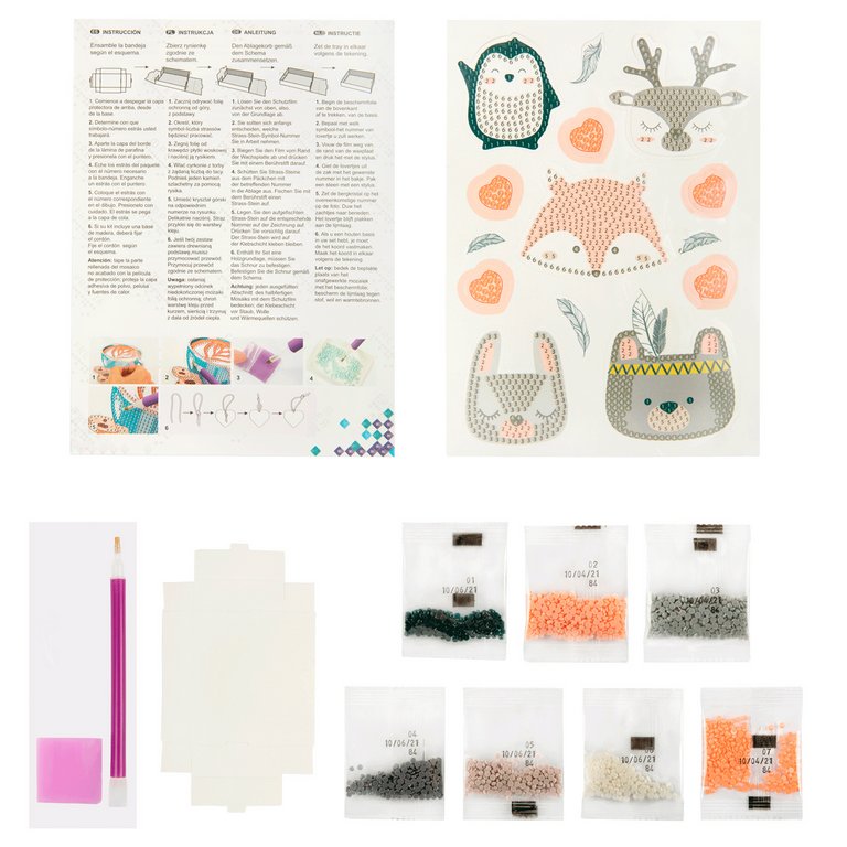 Алмазная мозаика Наклейки "Животные. Сканди" 14*19.5см  ФРЕЯ