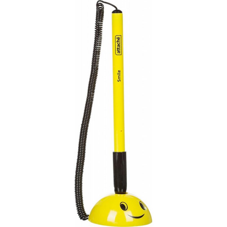 Ручка шариковая настольная желтый корпус Attache "Smile" 0,7 мм синяя (линия 0,5мм)