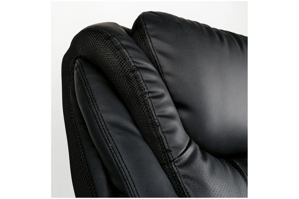 Кресло руководителя Helmi "Springs" HL-ES05, черное (экокожа/хром) до 200кг